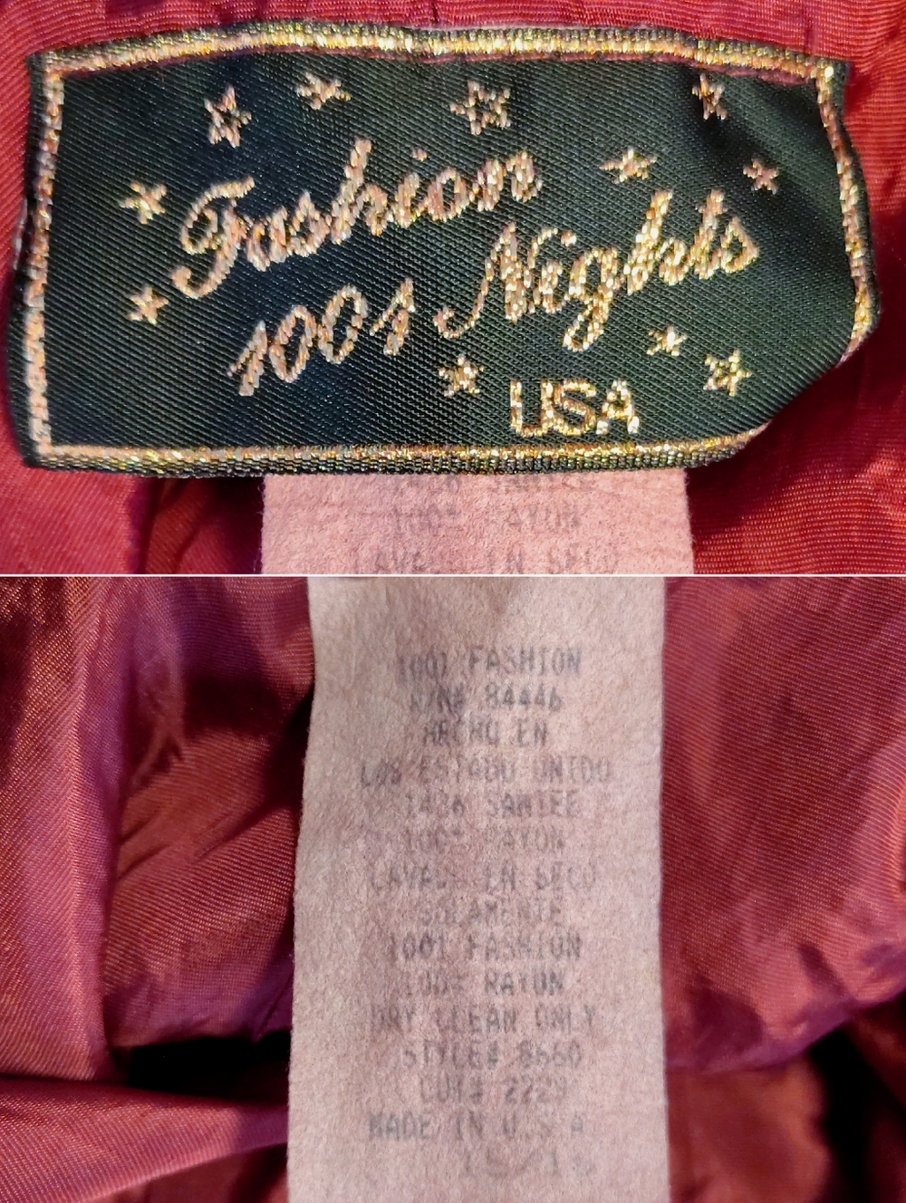 VTG 80s Burgundy Velvet Pink Brocade High Low Midi Prom Dress SZ 15/ 16 - Picture 13 of 13